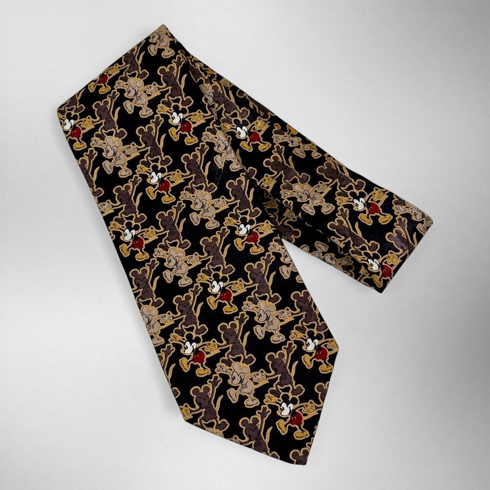 Vintage Mickey Mouse Tie Mickey & Co Disney Atlas Design Sweden 100% Silk